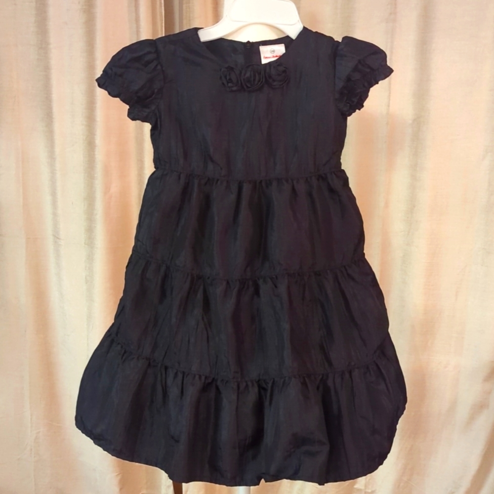 Girls Black Party dress with Crinoline and Rosettes